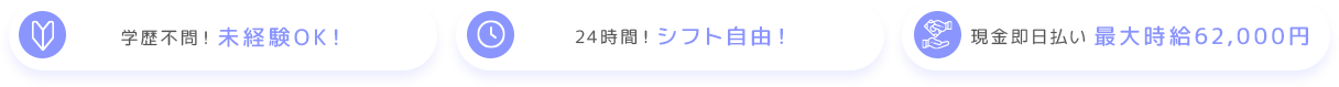 未経験OK！シフト自由！最大時給62,000円